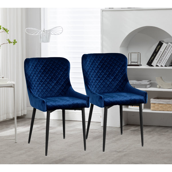 Everly Quinn Tufted Velvet Solid Back Side Chair | Wayfair